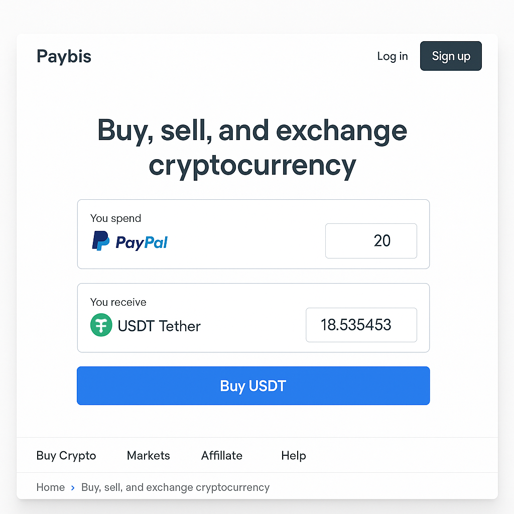 Paybis Homepage Screenshot